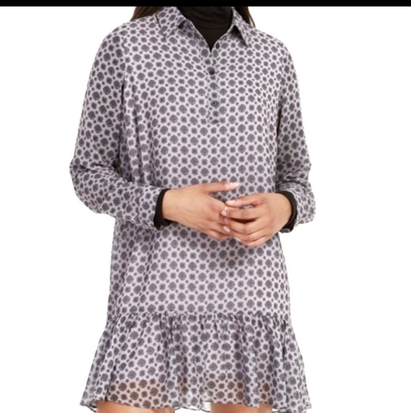 FRANK & OAK Printed Polo Long Sleeve Printed Dress - Picture 3 of 11